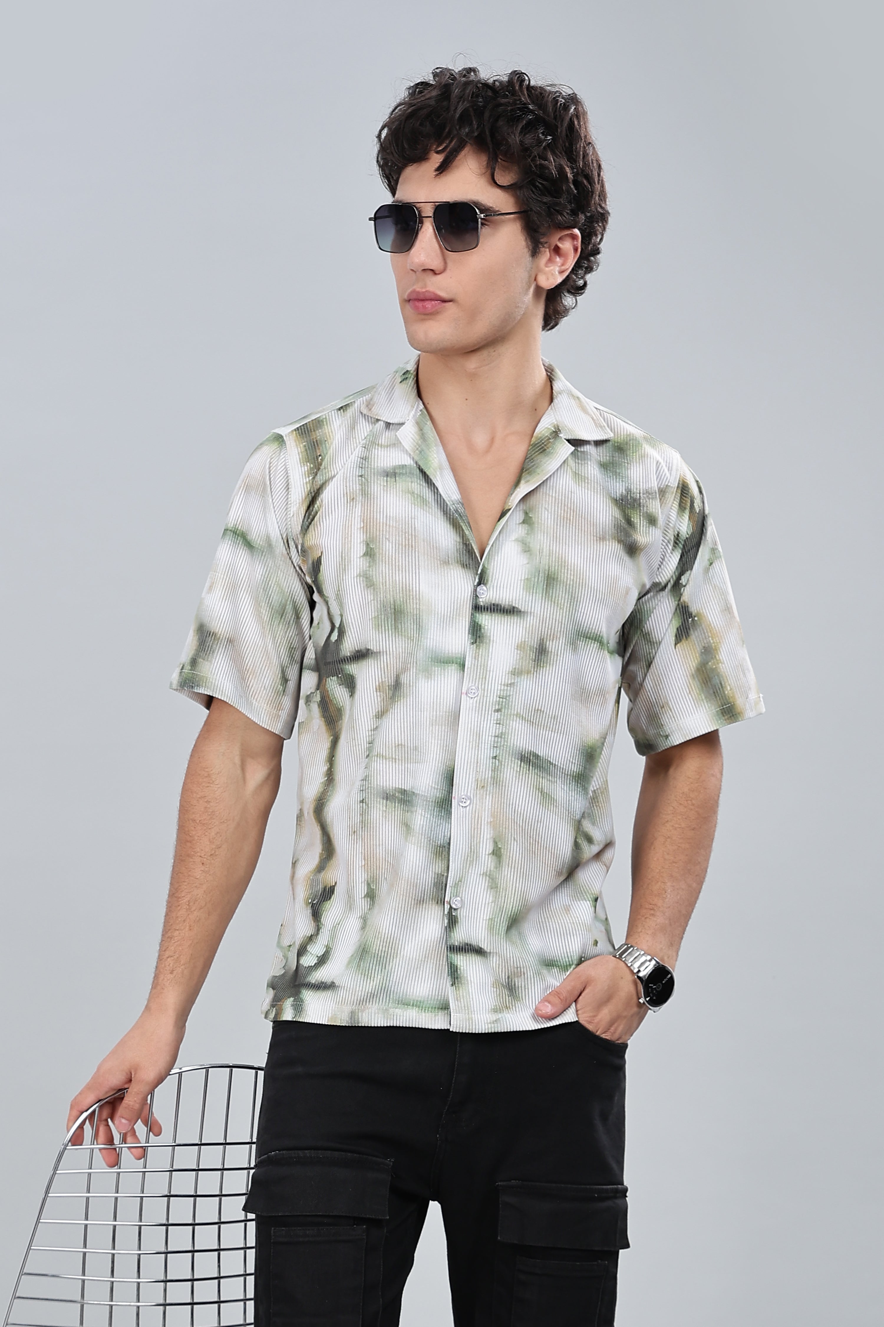 SMOKE TIE DIE DROP SHIRT  [white]