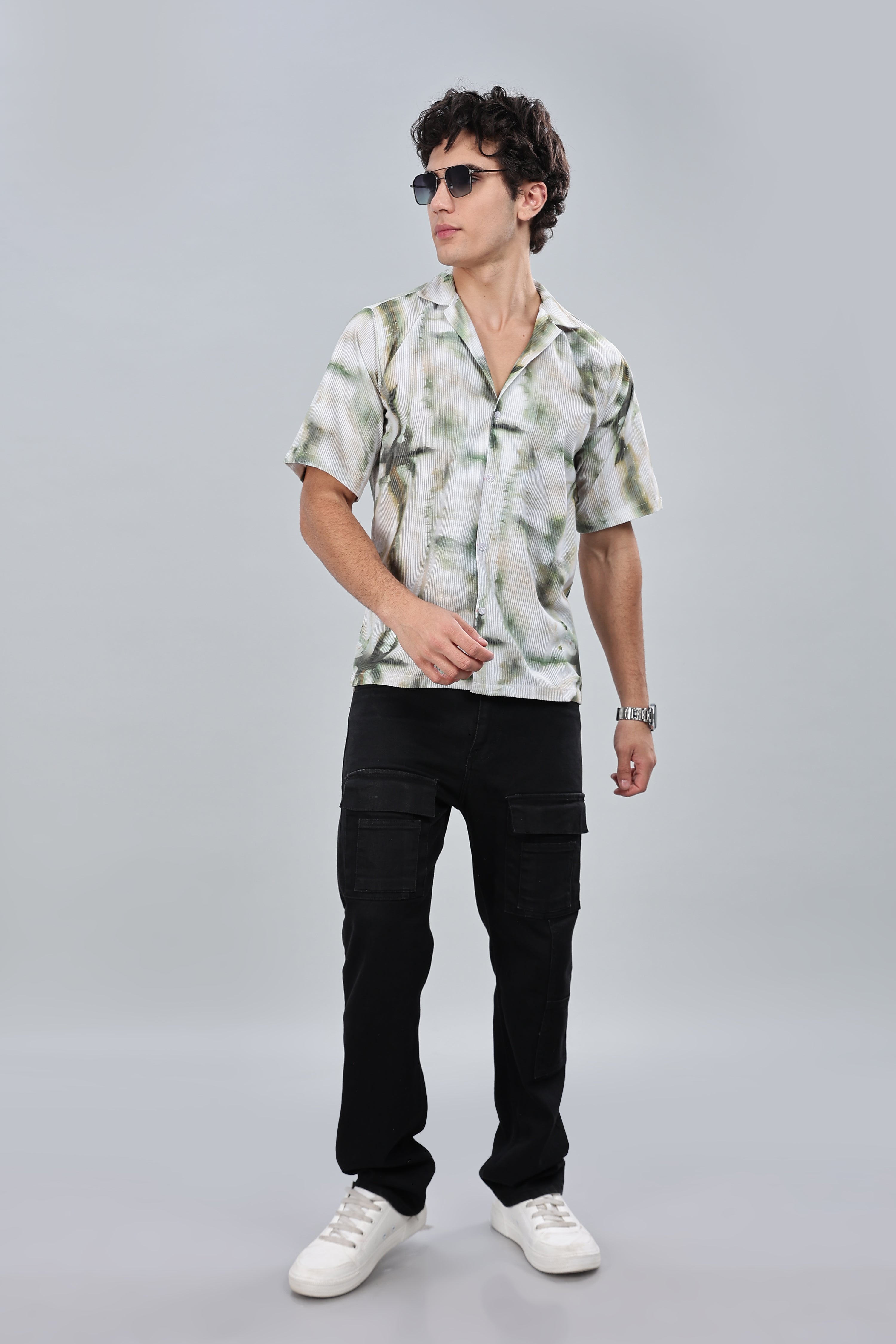 SMOKE TIE DIE DROP SHIRT  [white]