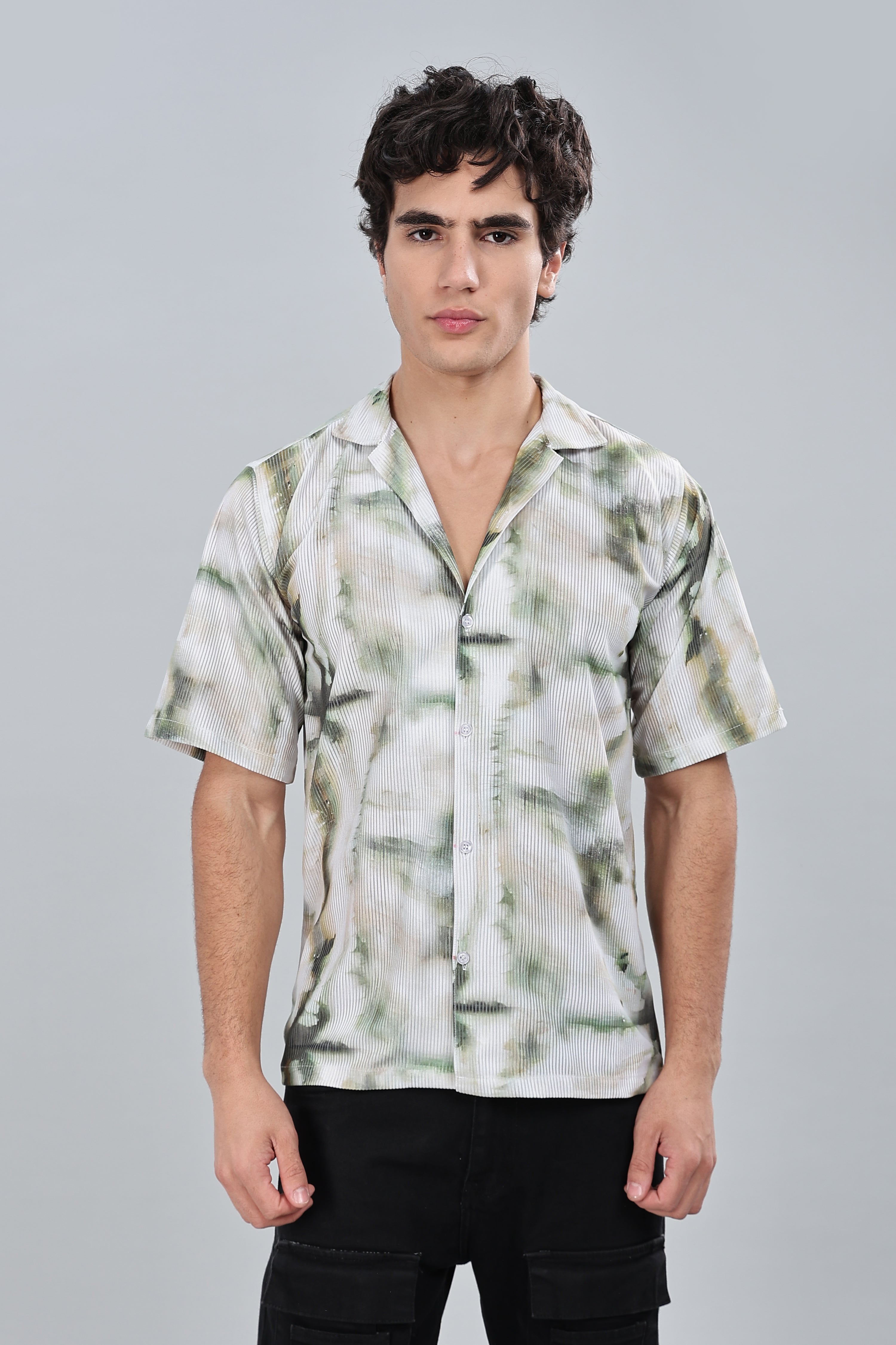 SMOKE TIE DIE DROP SHIRT  [white]