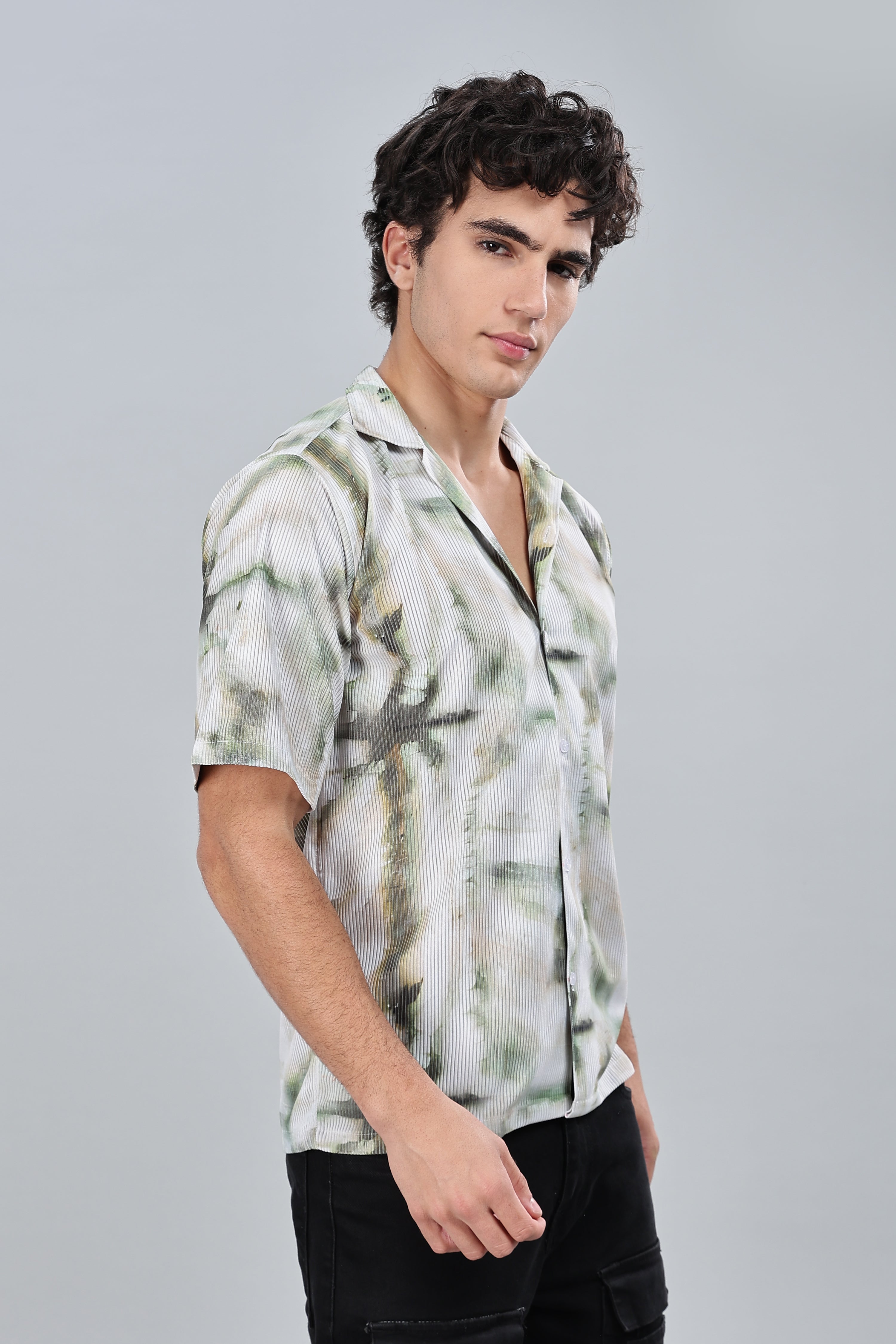 SMOKE TIE DIE DROP SHIRT  [white]