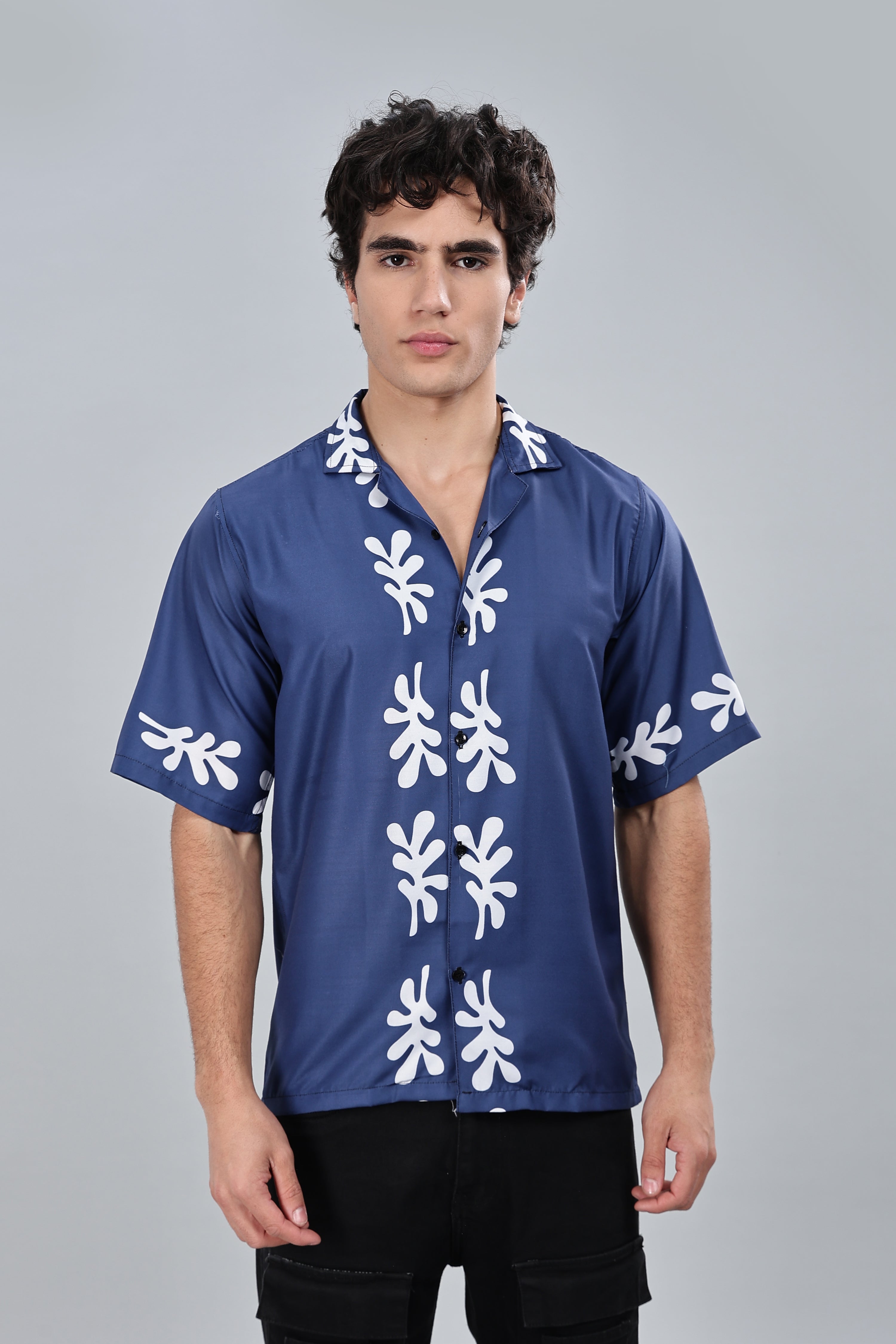 SMOKE FLORAL DROP SHIRT [blue]