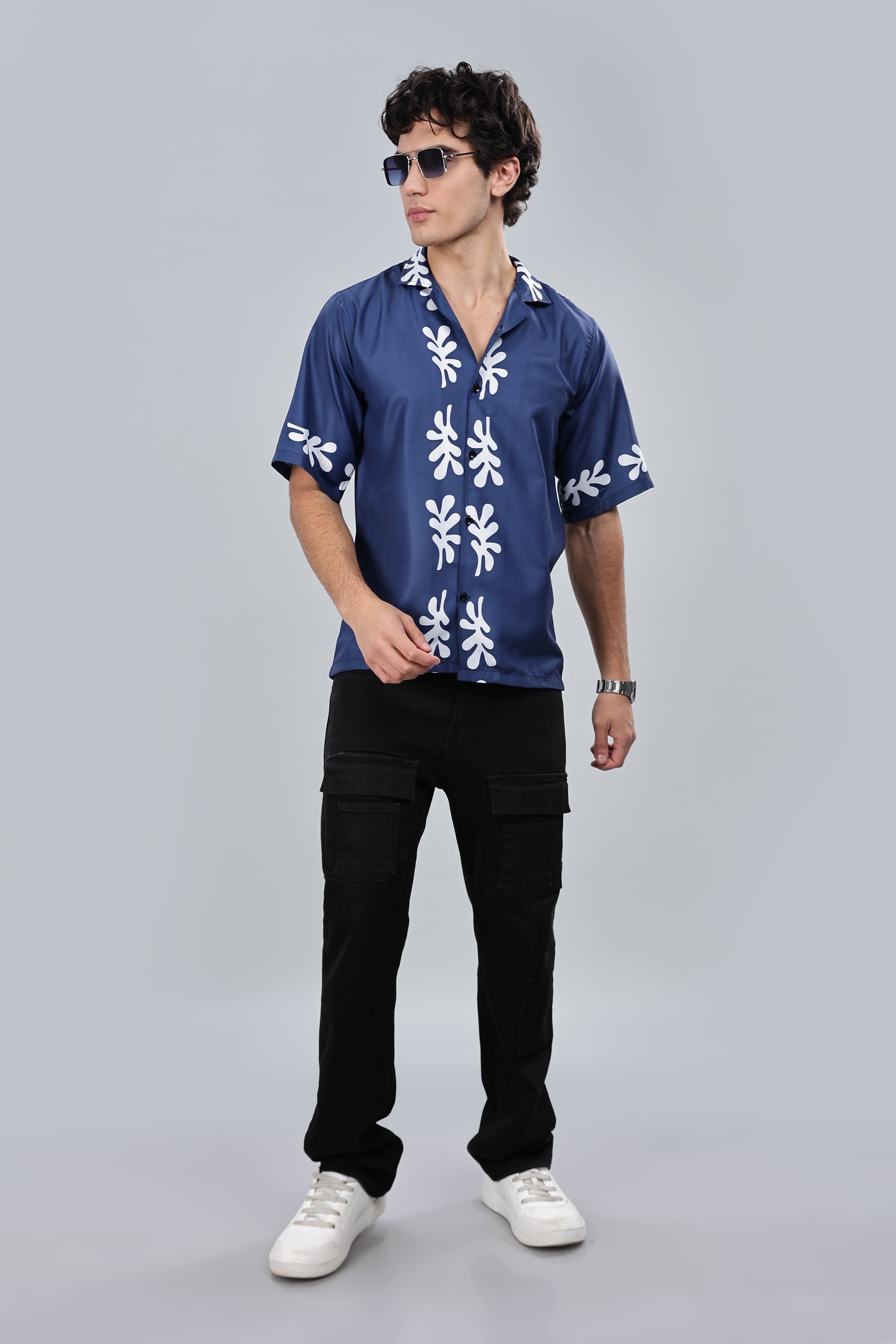 SMOKE FLORAL DROP SHIRT [blue]