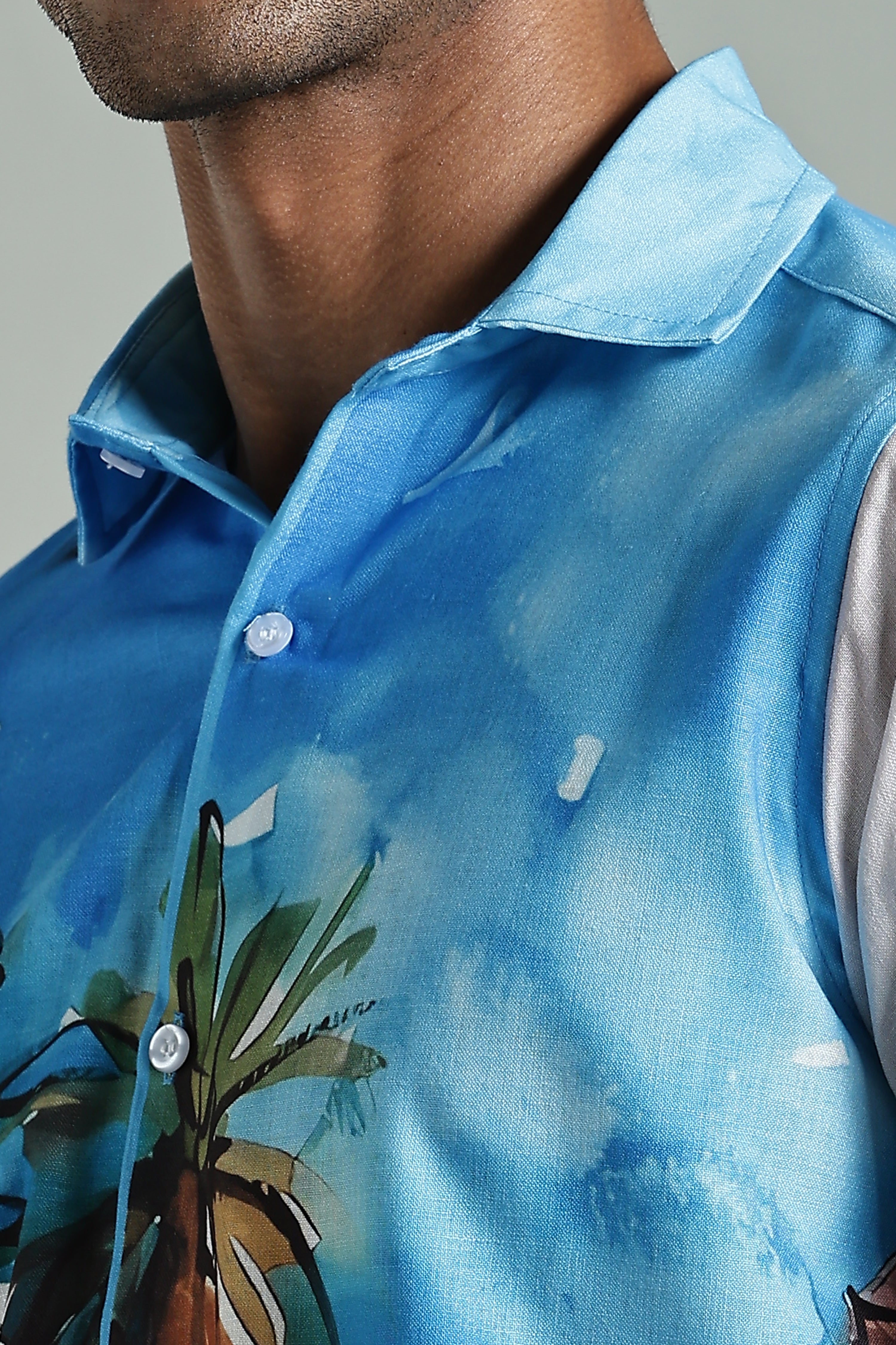 SMOKE GREEK STYLE LINEN SHIRT