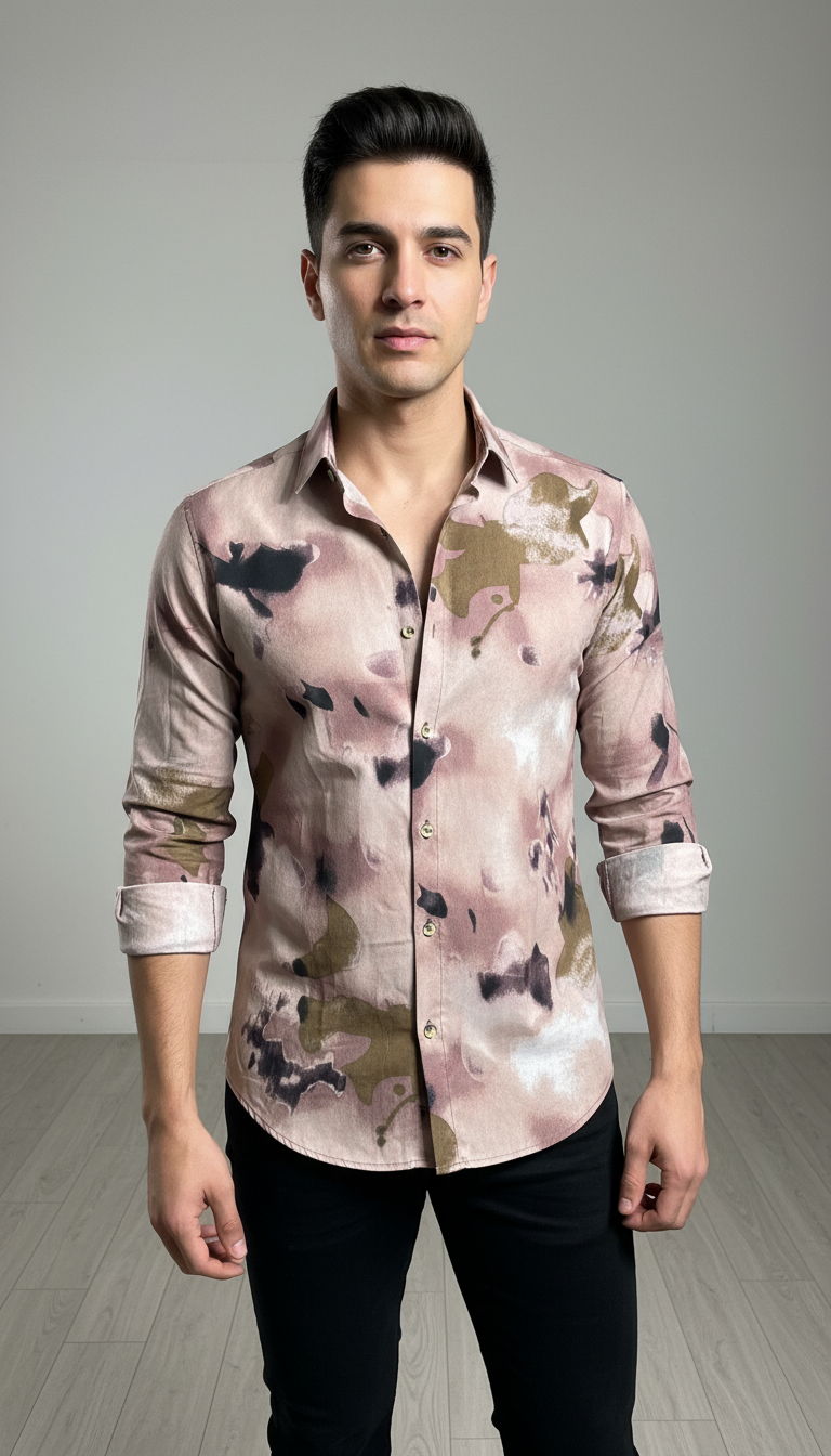 SMOKE ABSTRACT PRINT SHIRT