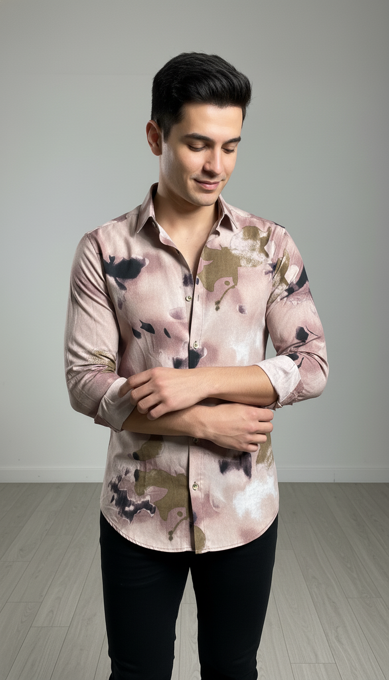 SMOKE ABSTRACT PRINT SHIRT