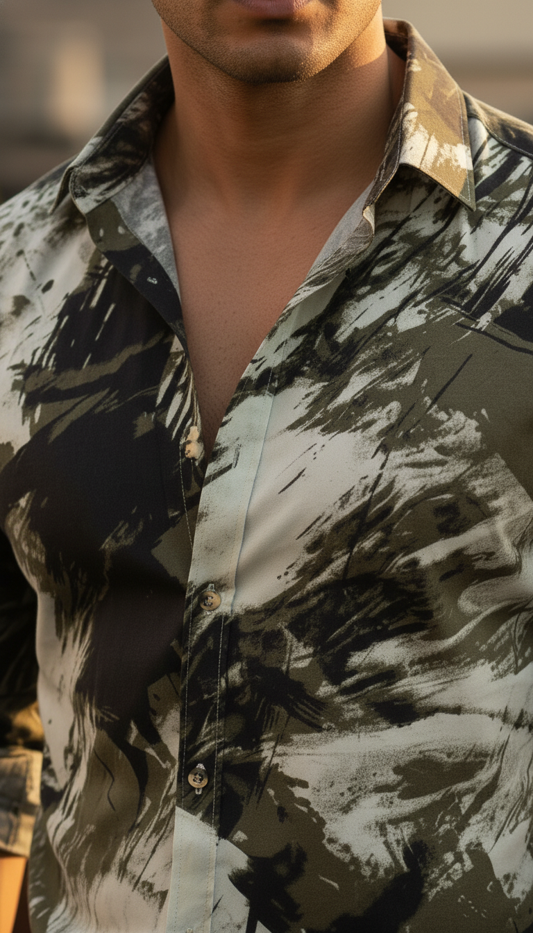 SMOKE ABSTRACT PRINT SHIRT