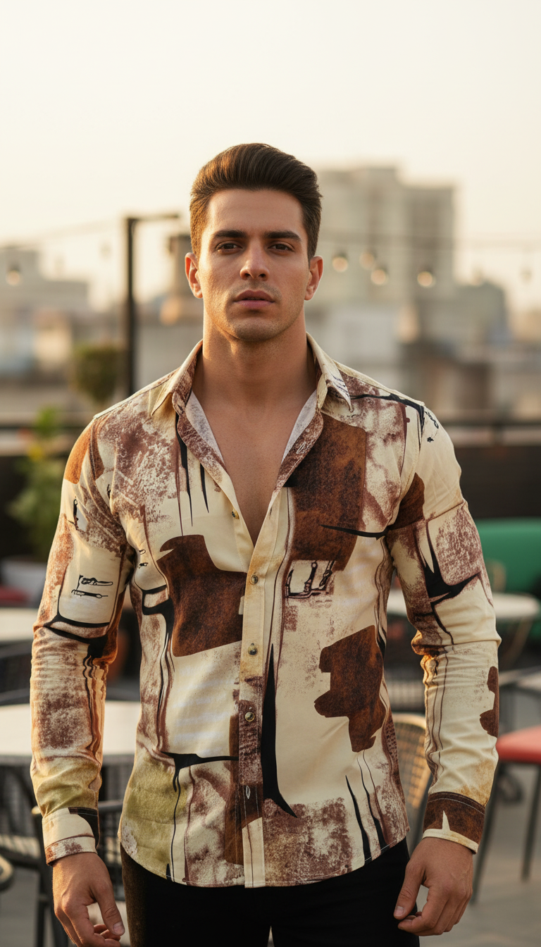 SMOKE ABSTRACT PRINT SHIRT