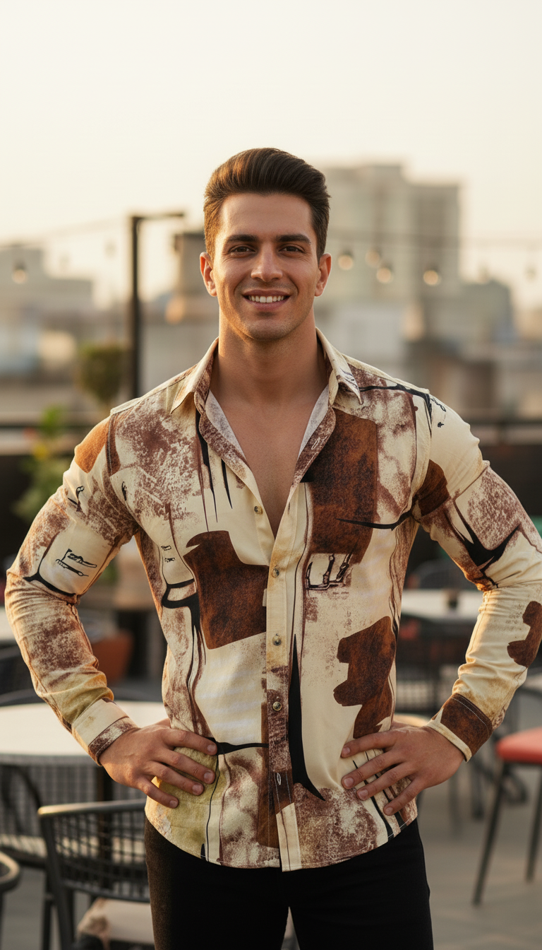 SMOKE ABSTRACT PRINT SHIRT