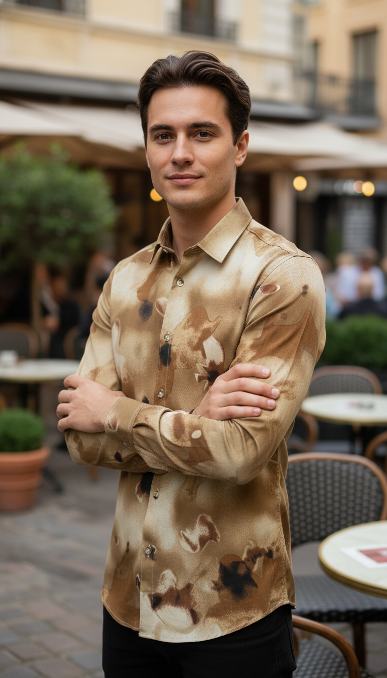 SMOKE ABSTRACT PRINT SHIRT