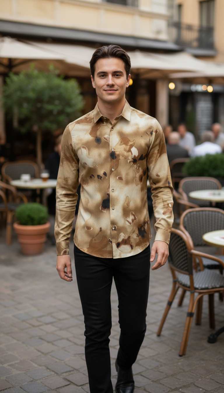 SMOKE ABSTRACT PRINT SHIRT