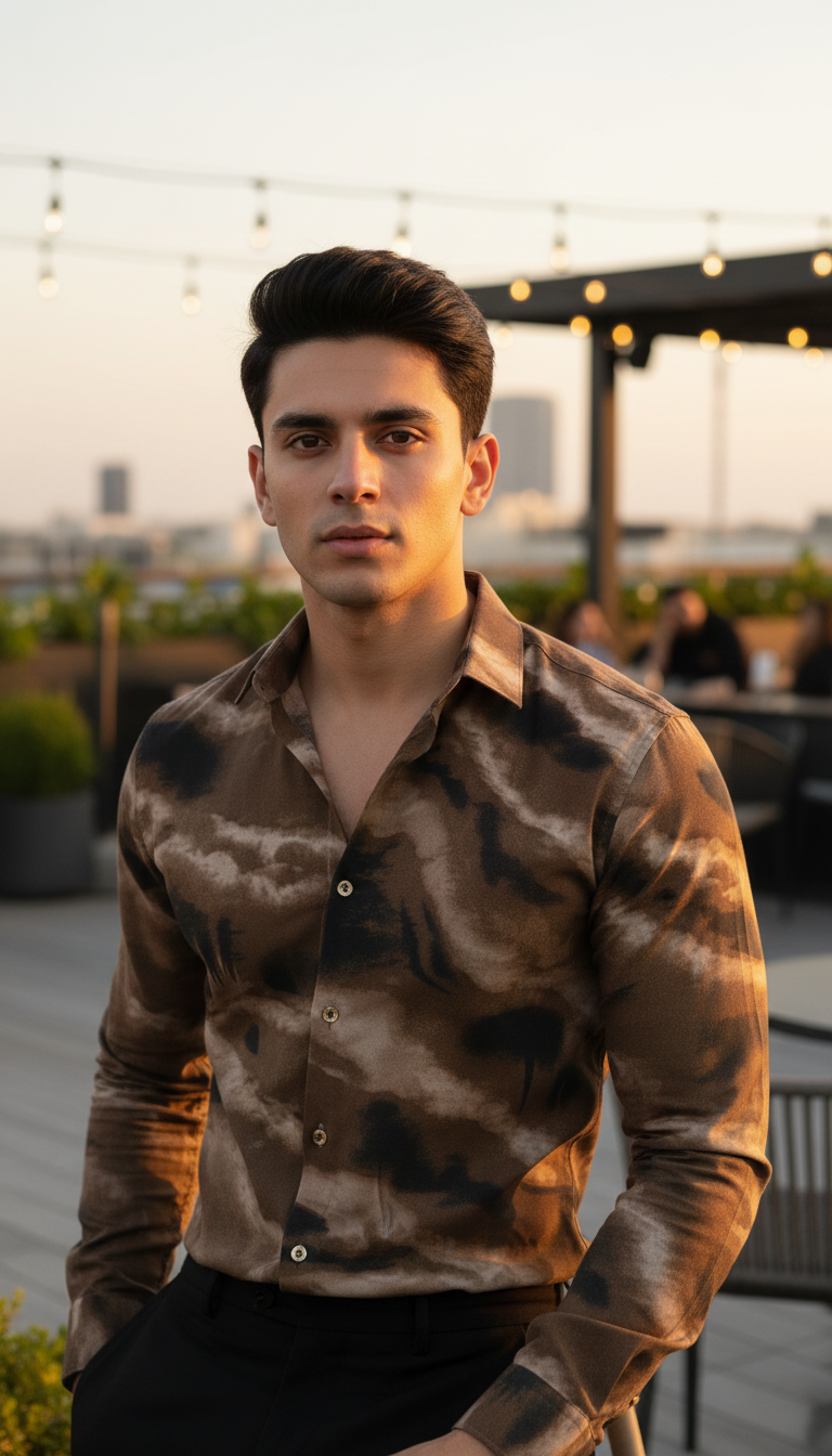 SMOKE ABSTRACT PRINT SHIRT