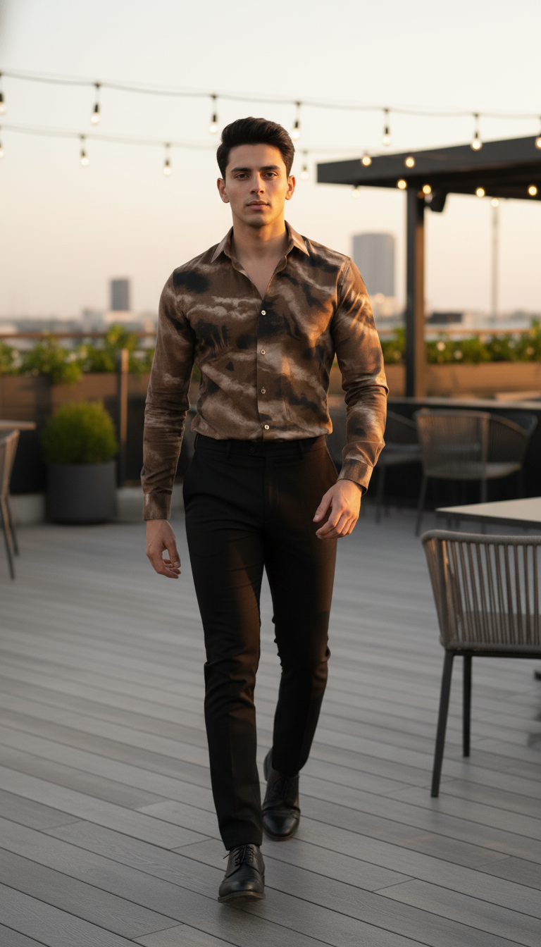 SMOKE ABSTRACT PRINT SHIRT