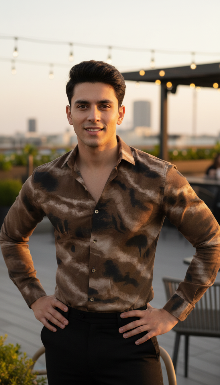 SMOKE ABSTRACT PRINT SHIRT