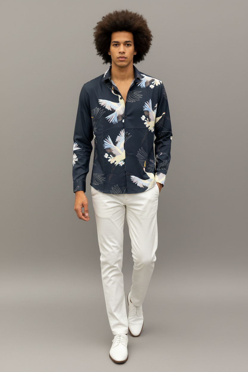 SMOKE WHITE  PIGEON SHIRT